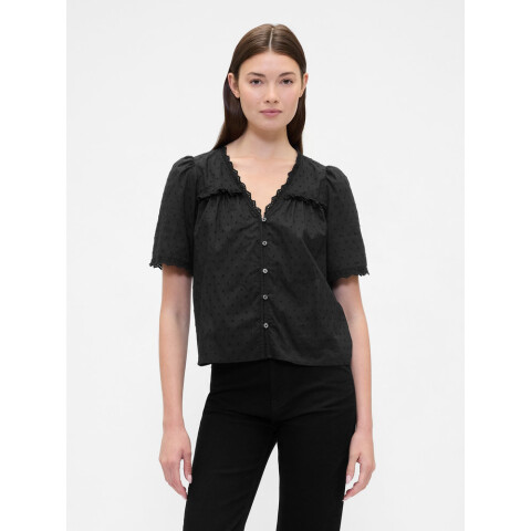 V-SS VNK RUFFLE LACE TOP BLACK 22