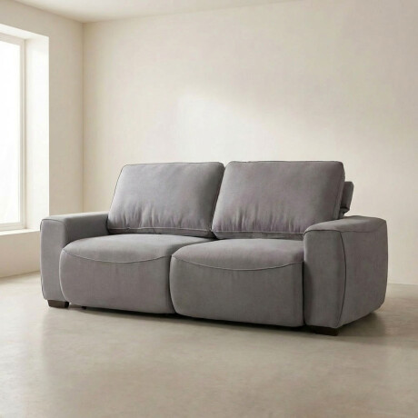 Sofá Adan (Retráctil) - Tela Microfibra - 2 módulos 12091 (Gris)