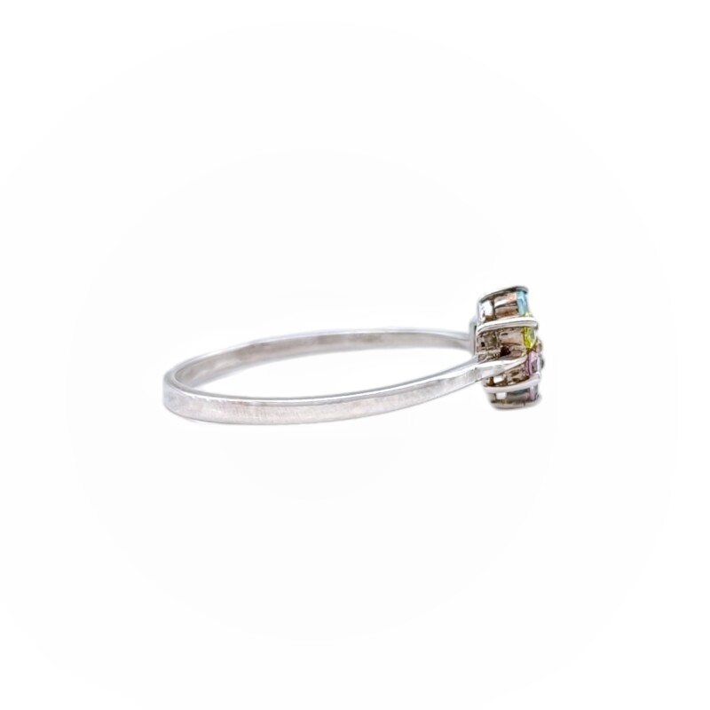 Anillo Flor-Plata 925-Piedra Zirconia Varias -AN3254 conpiedra