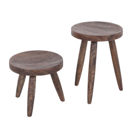 MESAS LATERALES MADERA NATURAL-BEIGE CAJU NATURAL