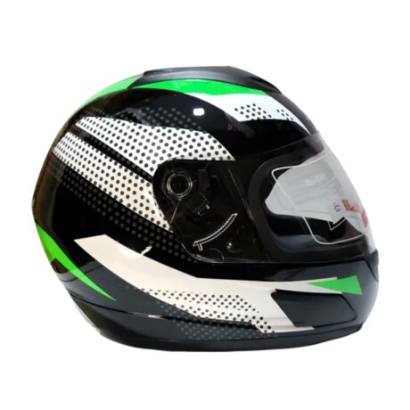 CASCO DE MOTO RUSH INTEGRAL - 626 NEGRO/VERDE/BLANCO