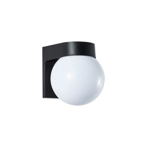 Aplique LED pared negro globo opal 3W cálido IP65 IX4538