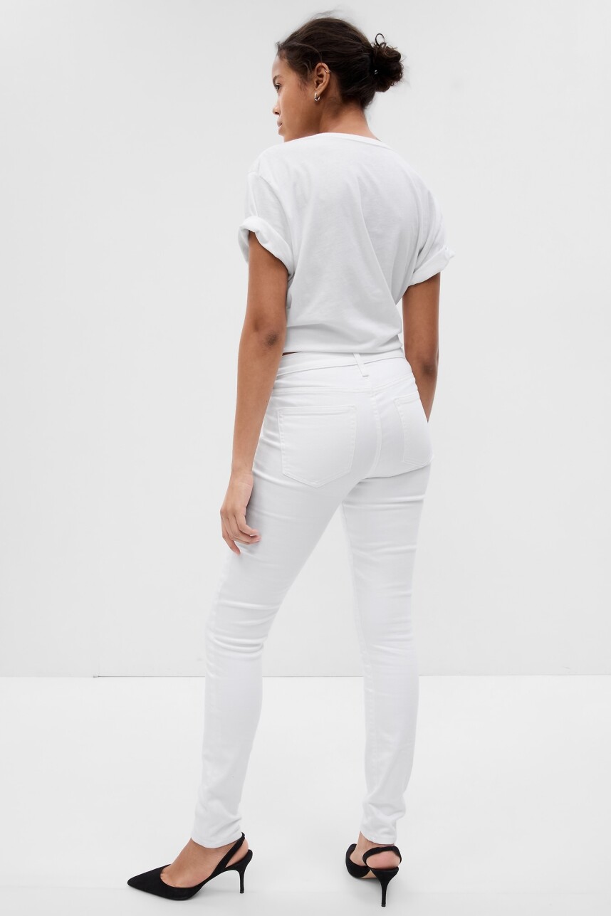 Jean True Skinny Tiro Medio Mujer Optic White