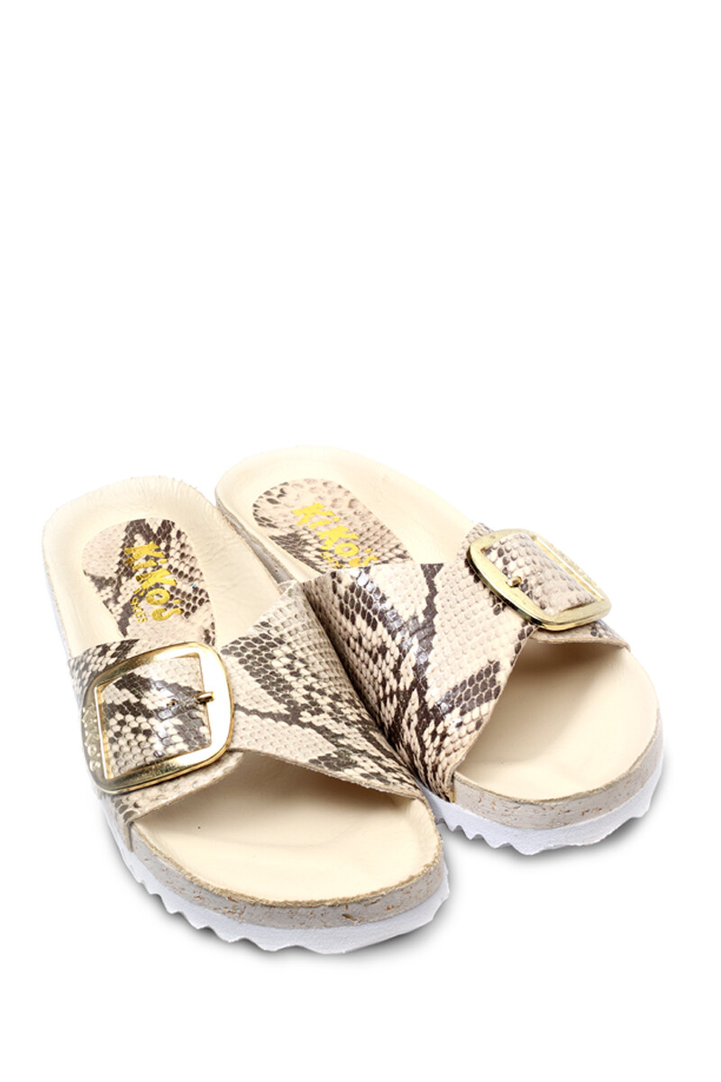 Sandalia Clover Vibora beige