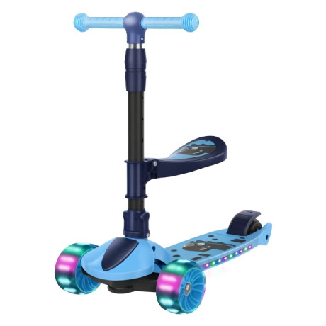 Monopatín Infantil3 Ruedas Para Niños Con Luces y Sonido Celeste
