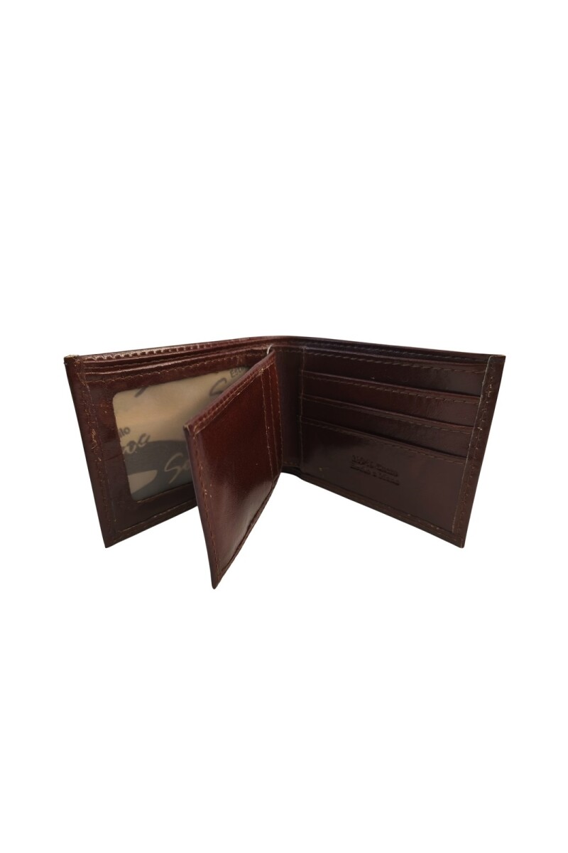 Billetera de cuero volante interior Marron