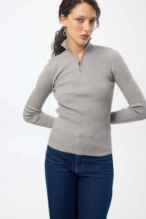 Buzo Zip Gris