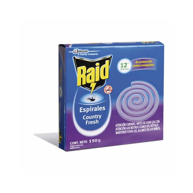 RAID ESPIRALES X12 PERFUMADO Raid Espirales X12 Perfumado