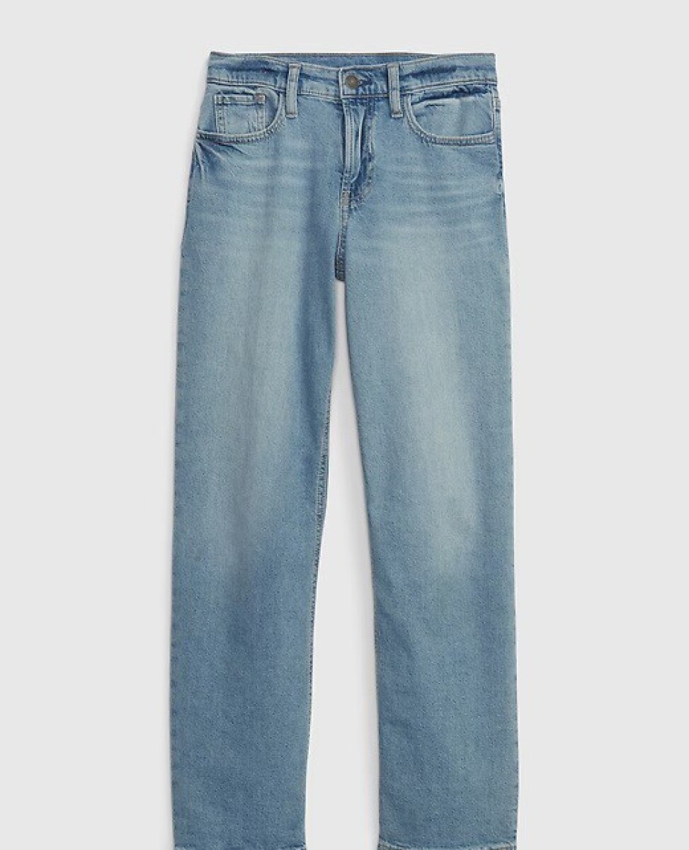 Jean 90S Loose Tiro Alto Niña - Medium Wash 