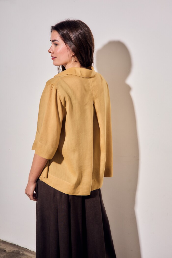 Camisa Lyocell Mostaza