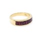 Anillo en oro 18k amarillo y 9 rubies corte baguette Anillo en oro 18k amarillo y 9 rubies corte baguette