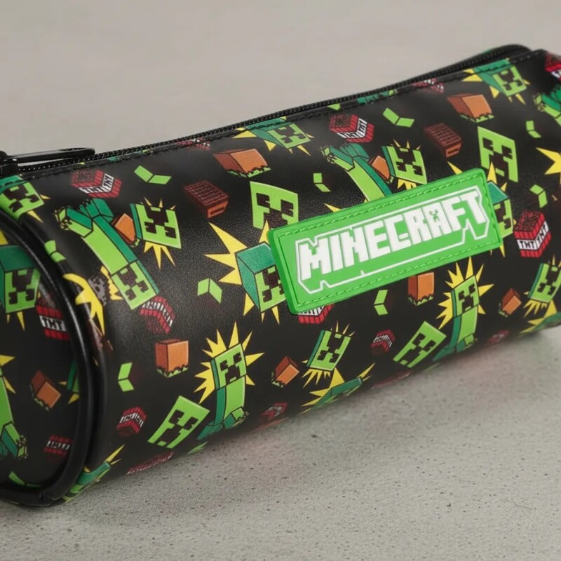 Cartuchera Mooving Minecraft Cilíndrica- CARTUCHERA MOOVING MINECRAFT CILÍNDRICA