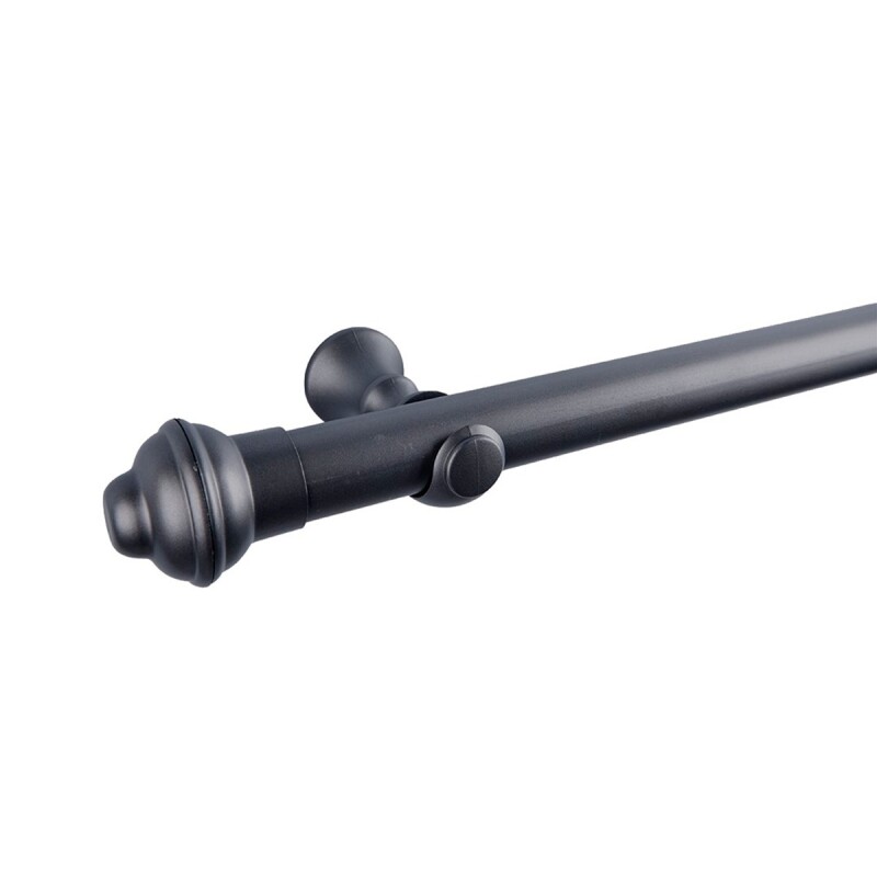 Barrote cortina de metal 1,5 m + 2 Soportes GRIS OSCURO