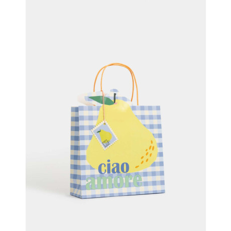 Bolsa De Regalo Mediana ''ciao Amore'' Combinacion Multicolor