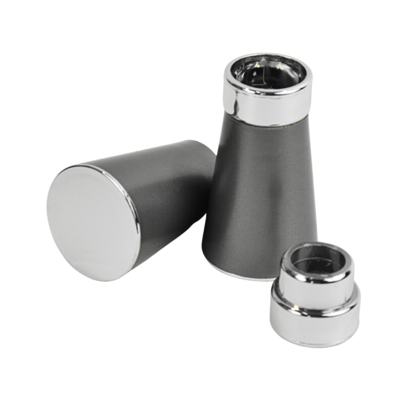 Barrote cortina de metal 2 m + 2 Soportes PLATEADO