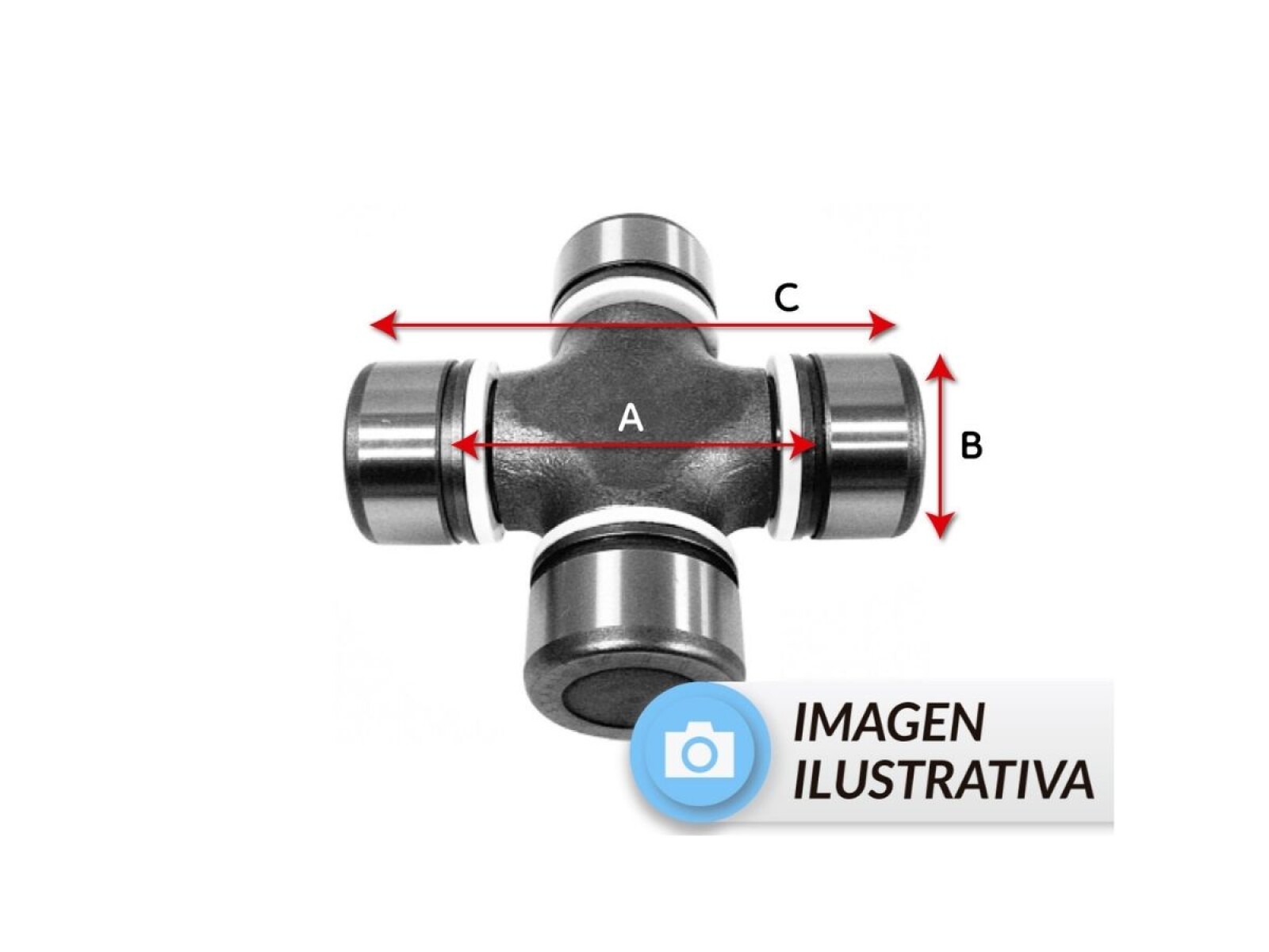 CRUCETA A:45,95mm B:27mm C:71,8mm 