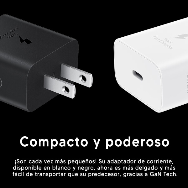 Cargador Samsung 25w Usb Tipo C Sin Cable CARGADOR SAMSUNG 25W TIPO C NEGRO/BLANCO