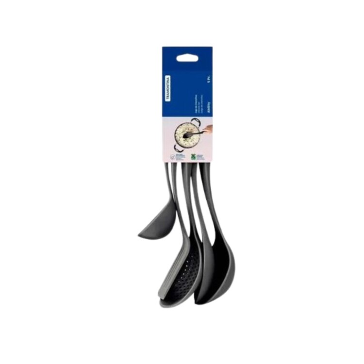 JUEGO DE UTENSILIOS 5PZAS ABILITY NEGRO