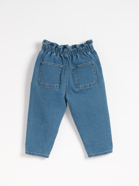 Pantalón jean paper bag Celeste