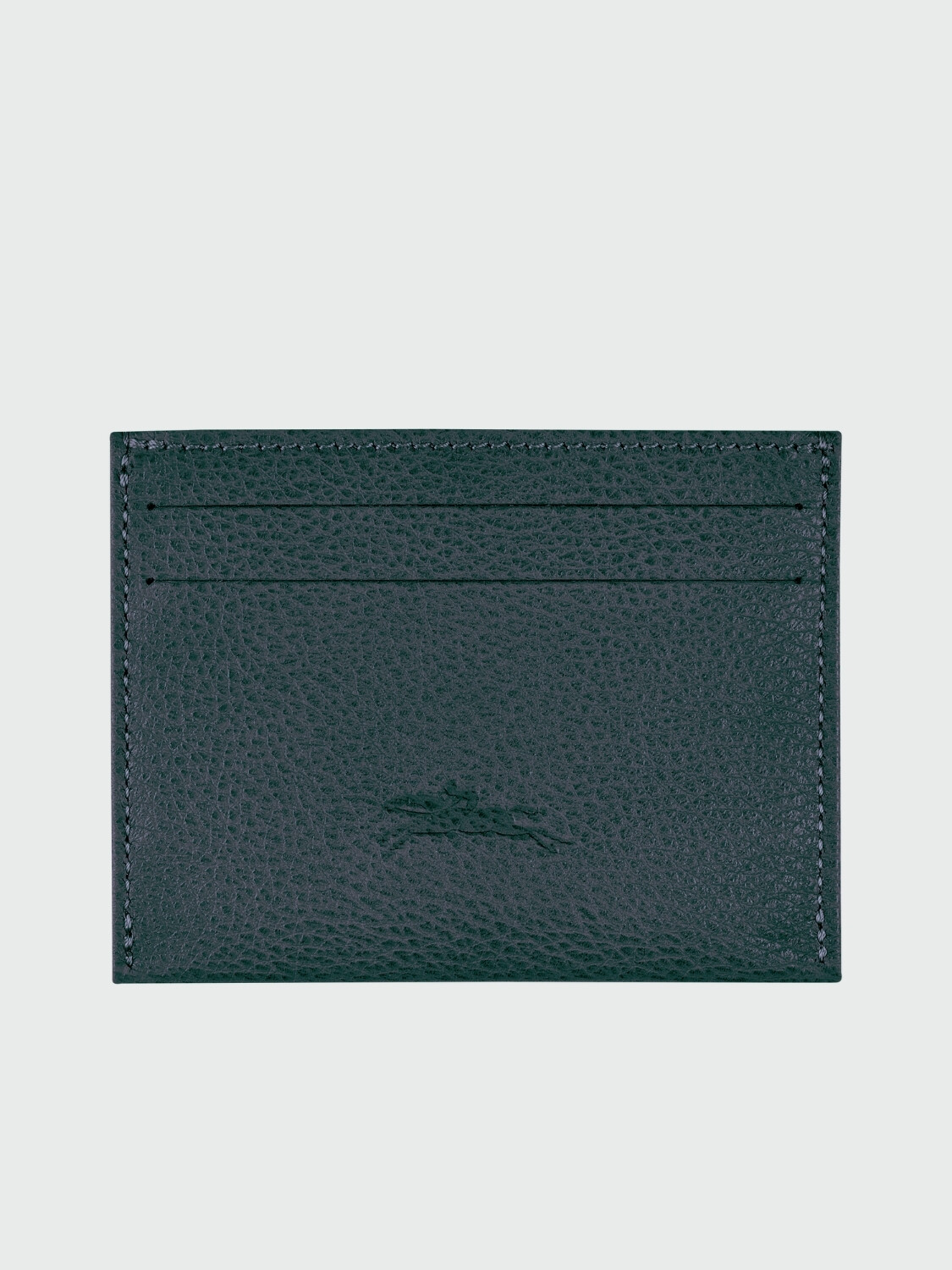 Longchamp -Tarjetero de cuero, Le Foulonné Gris