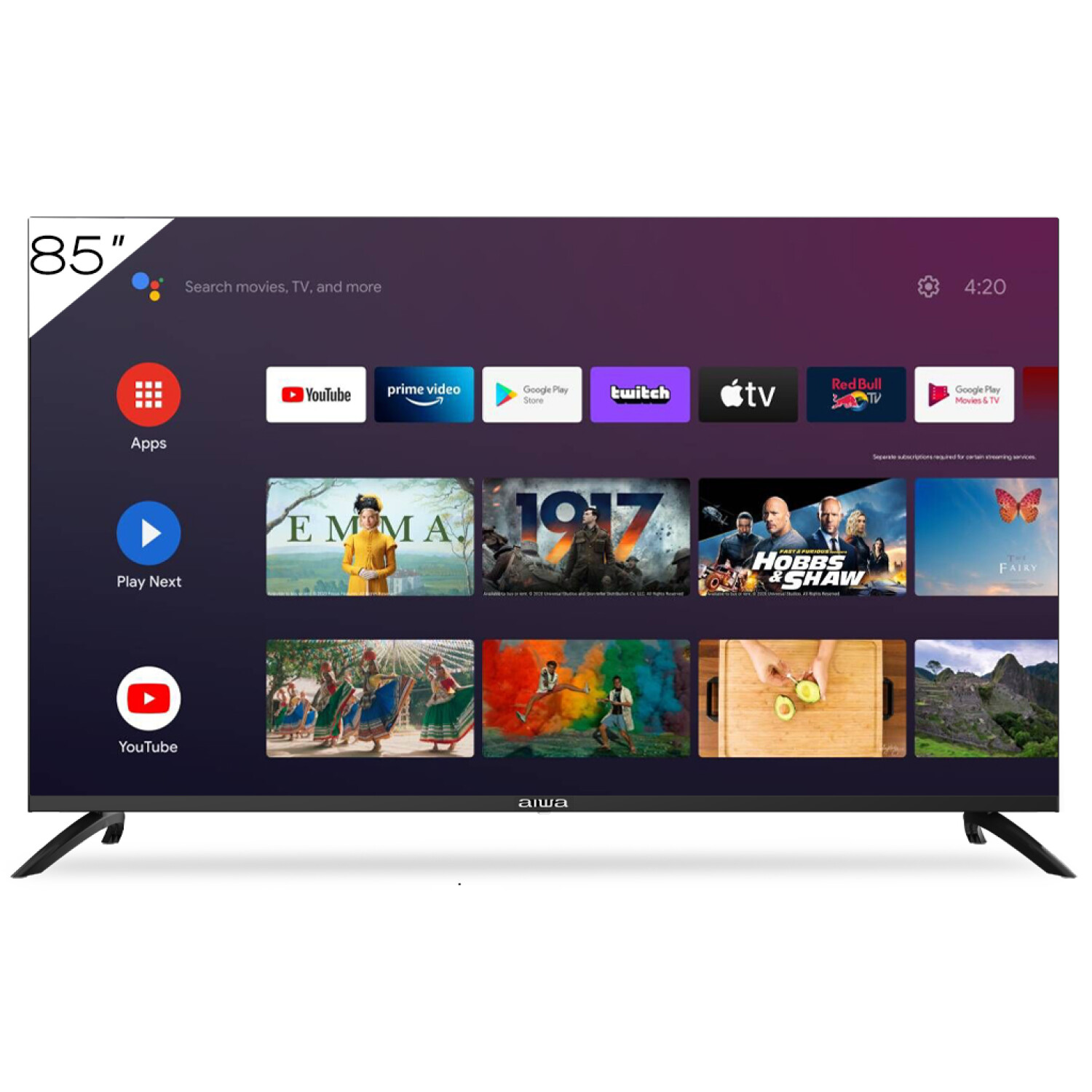 Smart TV 85'' Aiwa Android TV 4K — Aiwa