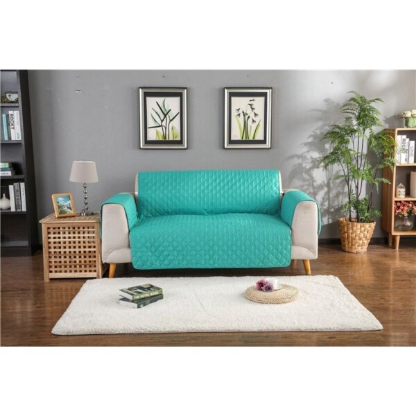 Cubre Sofa Sillon Protector Reversible 1 Cuerpo Cobertor Color Variante TURQUESA