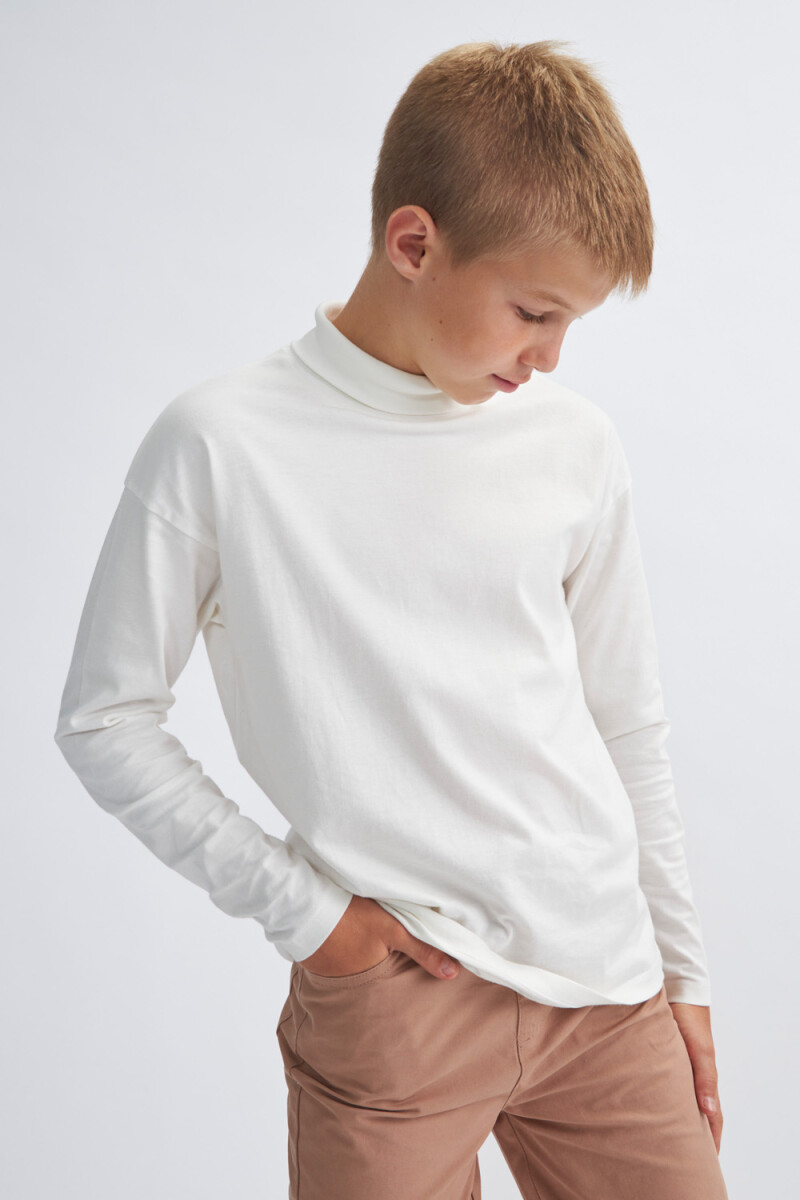 Camiseta cuello alto Crudo