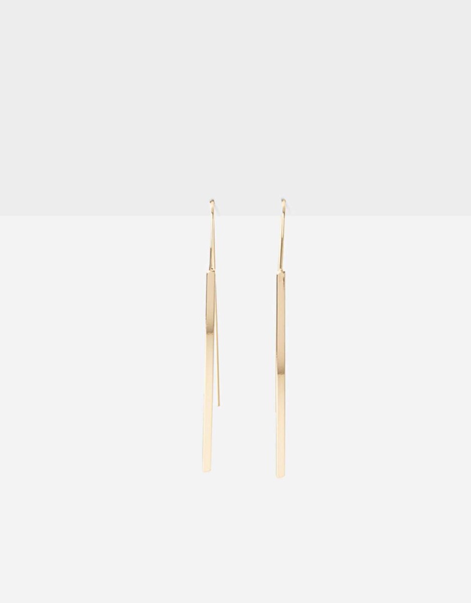 Aros Colgantes De Barrita - Dorado 