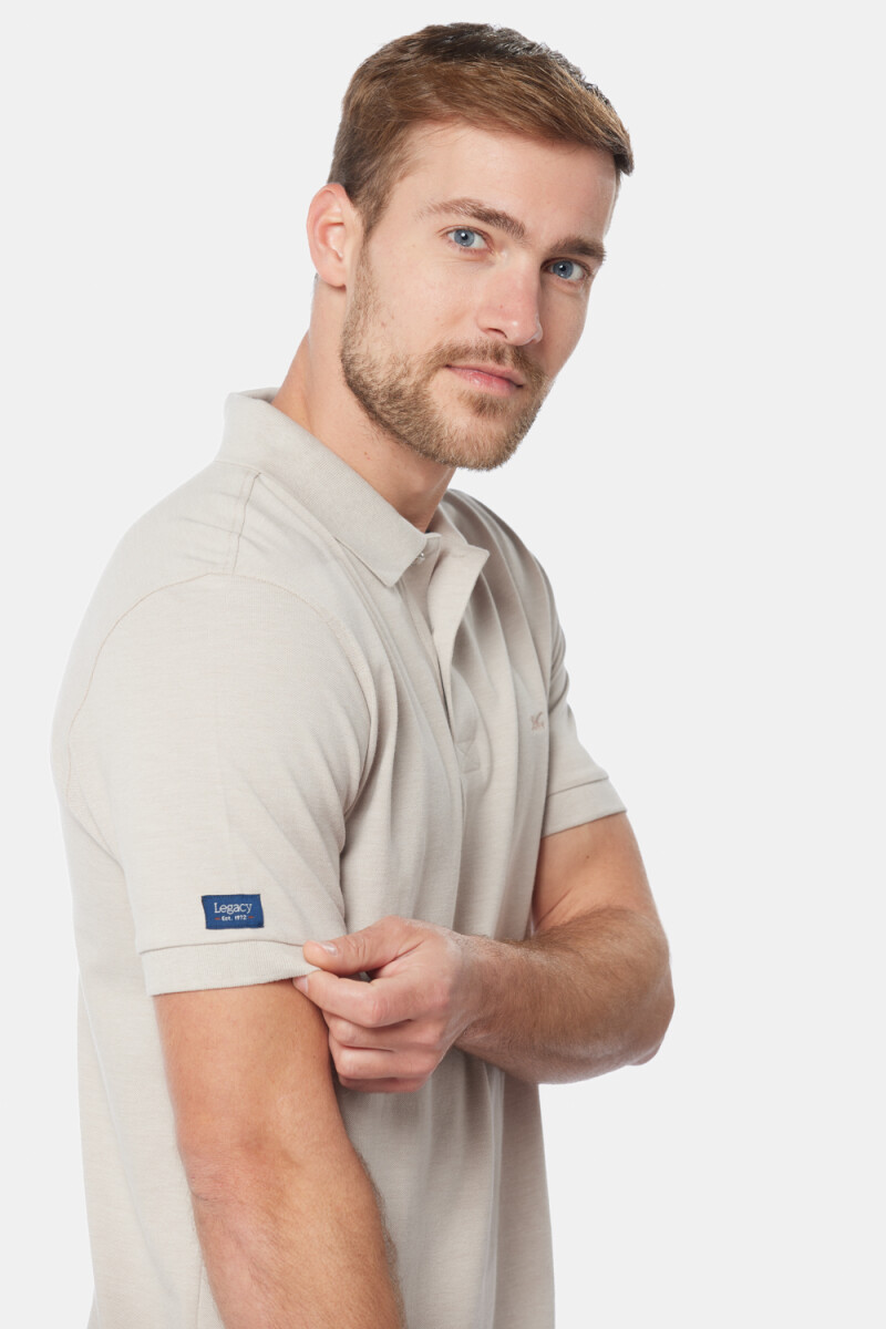 REMERA POLO LISA - Beige 