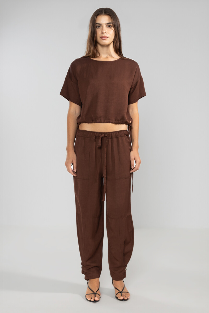 SHORT SLEEVE TOP Chocolate