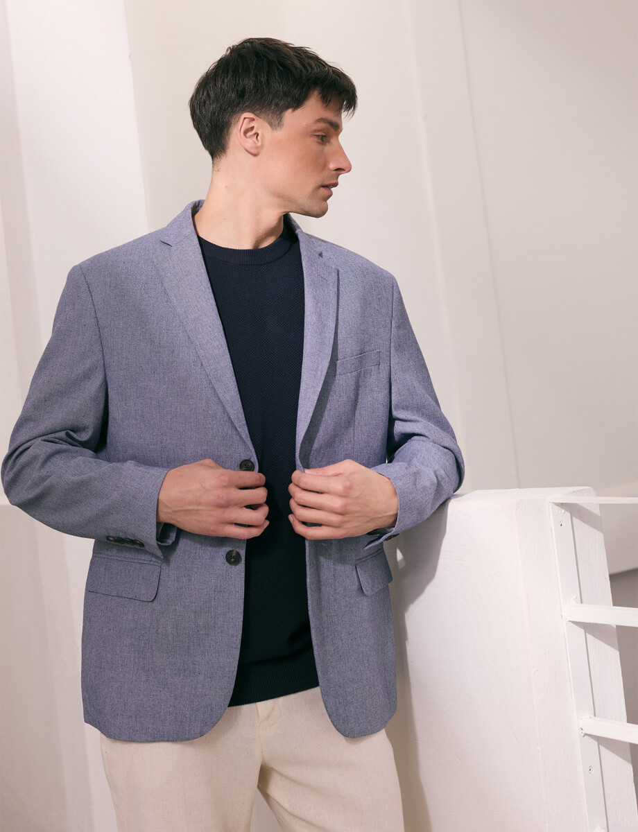 110574 SACO HARRINGTON LABEL Azul Piedra