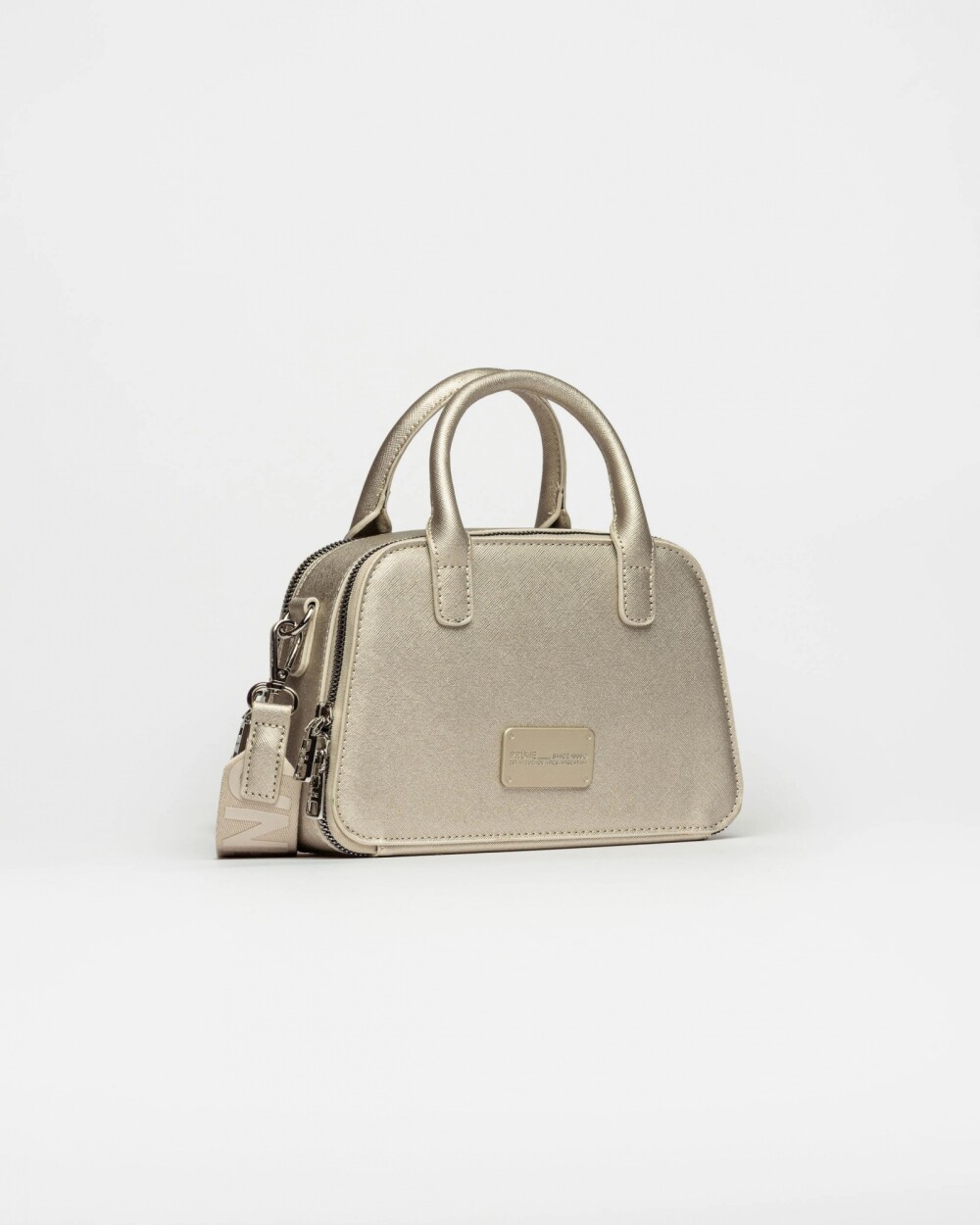 Cartera de mano New Penny en efecto cuero saffiano Metalizado