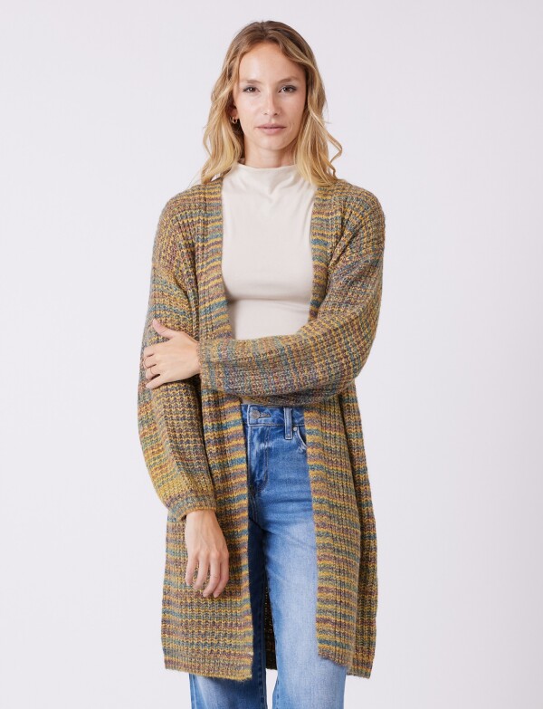 Cardigan Largo Multicolor MULTI/AMARILLO