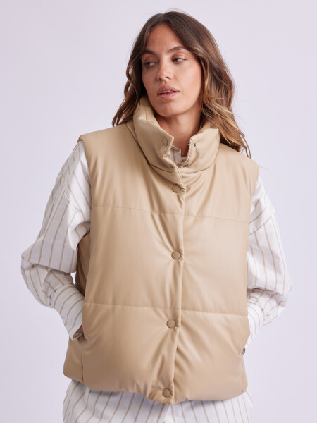 Chaleco pu Beige