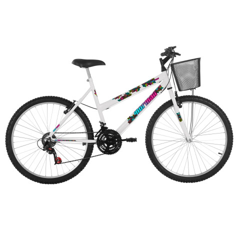 BICI MORMAII ECO ARO 26 MUJER SAFIRA CON CANASTO BLANCA Bici Mormaii Eco Aro 26 Mujer Safira Con Canasto Blanca