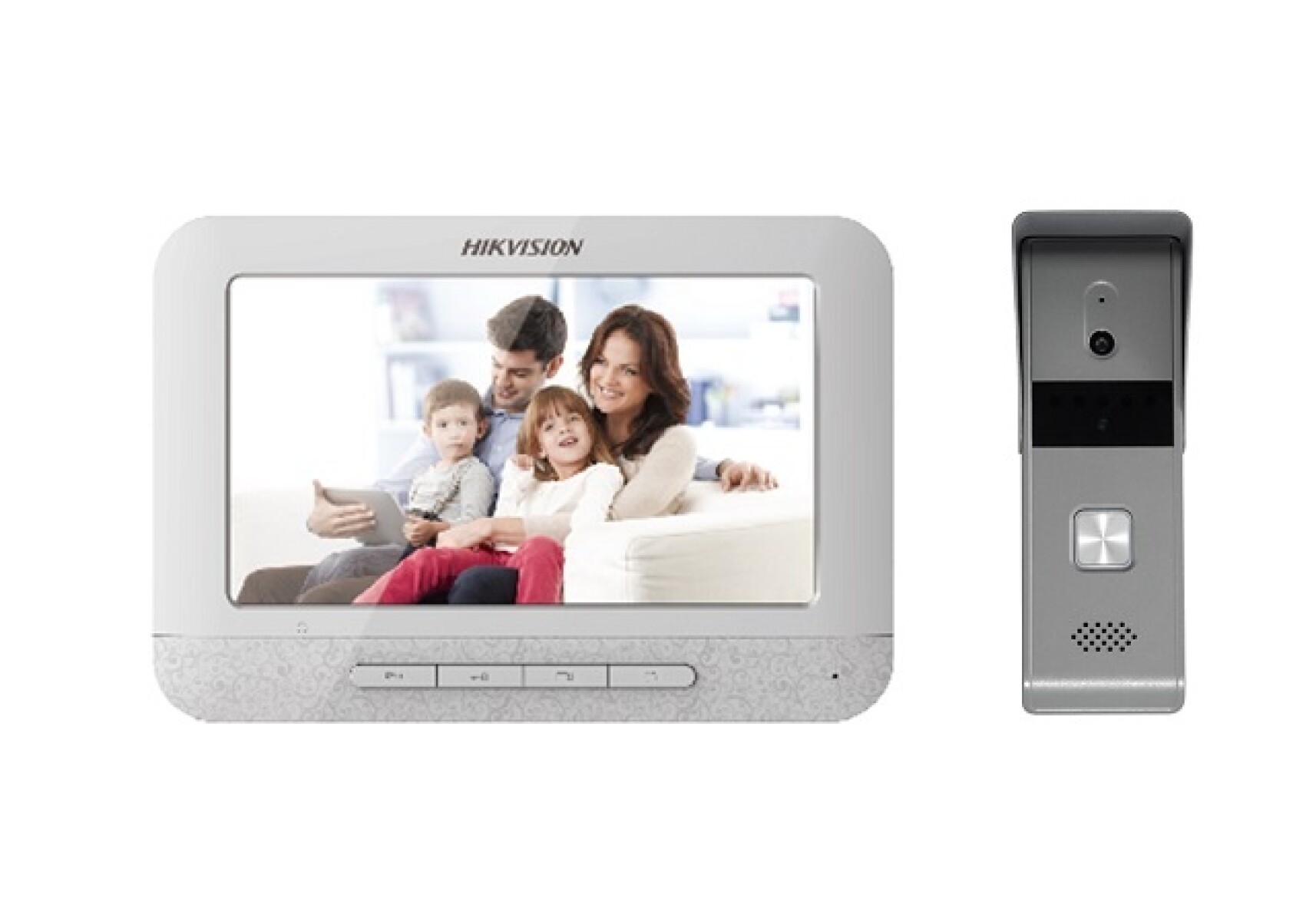 Hikvision DS-KIS203T - Sistema de intercomunicación de vídeo - cableado - 7" monitor LCD - 1 cámara(s) - CMOS 
