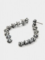 Pendientes Largos De Estrellas plateado