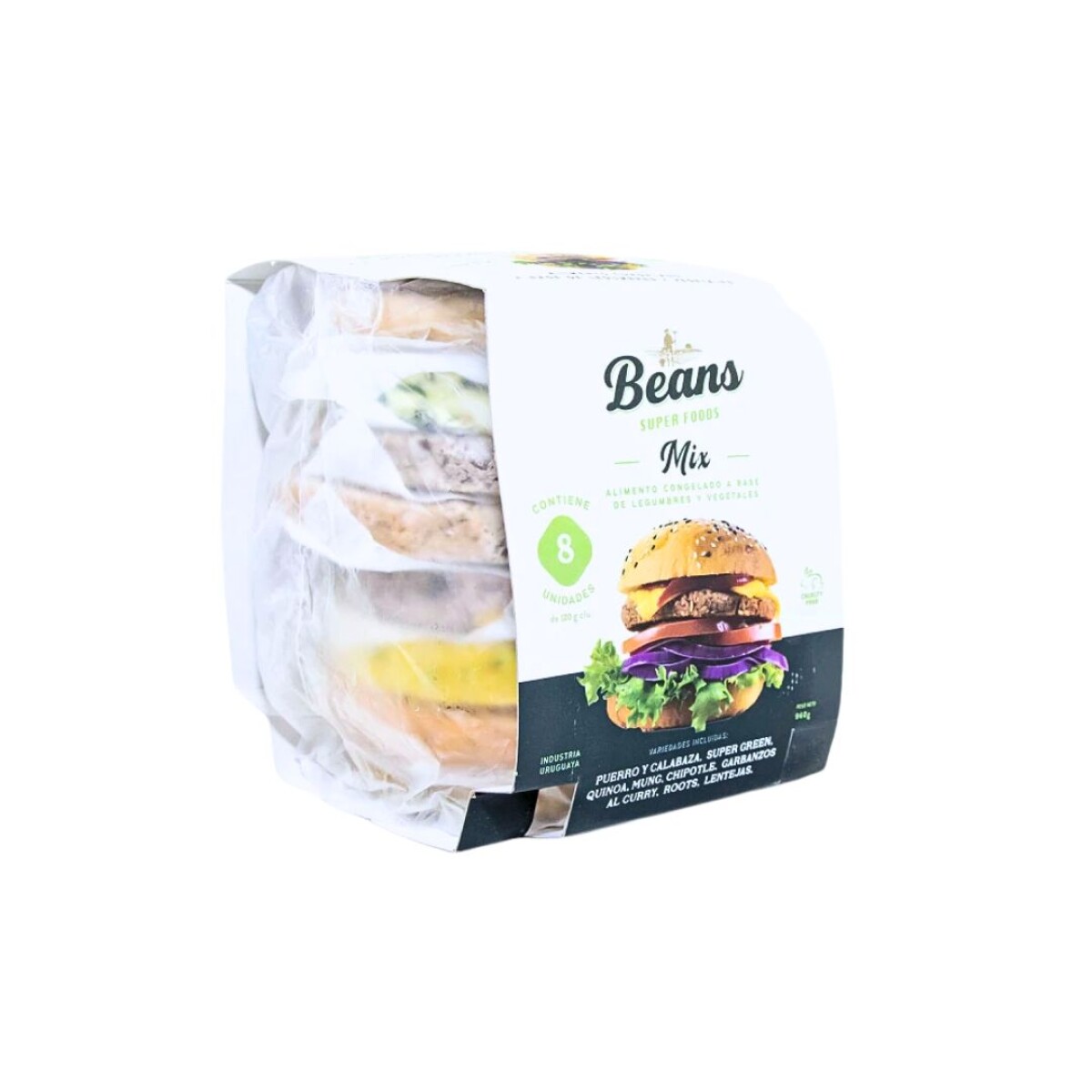 Hamburguesas Vegetales Surtidas Beans - 8 ud. - 960 g 