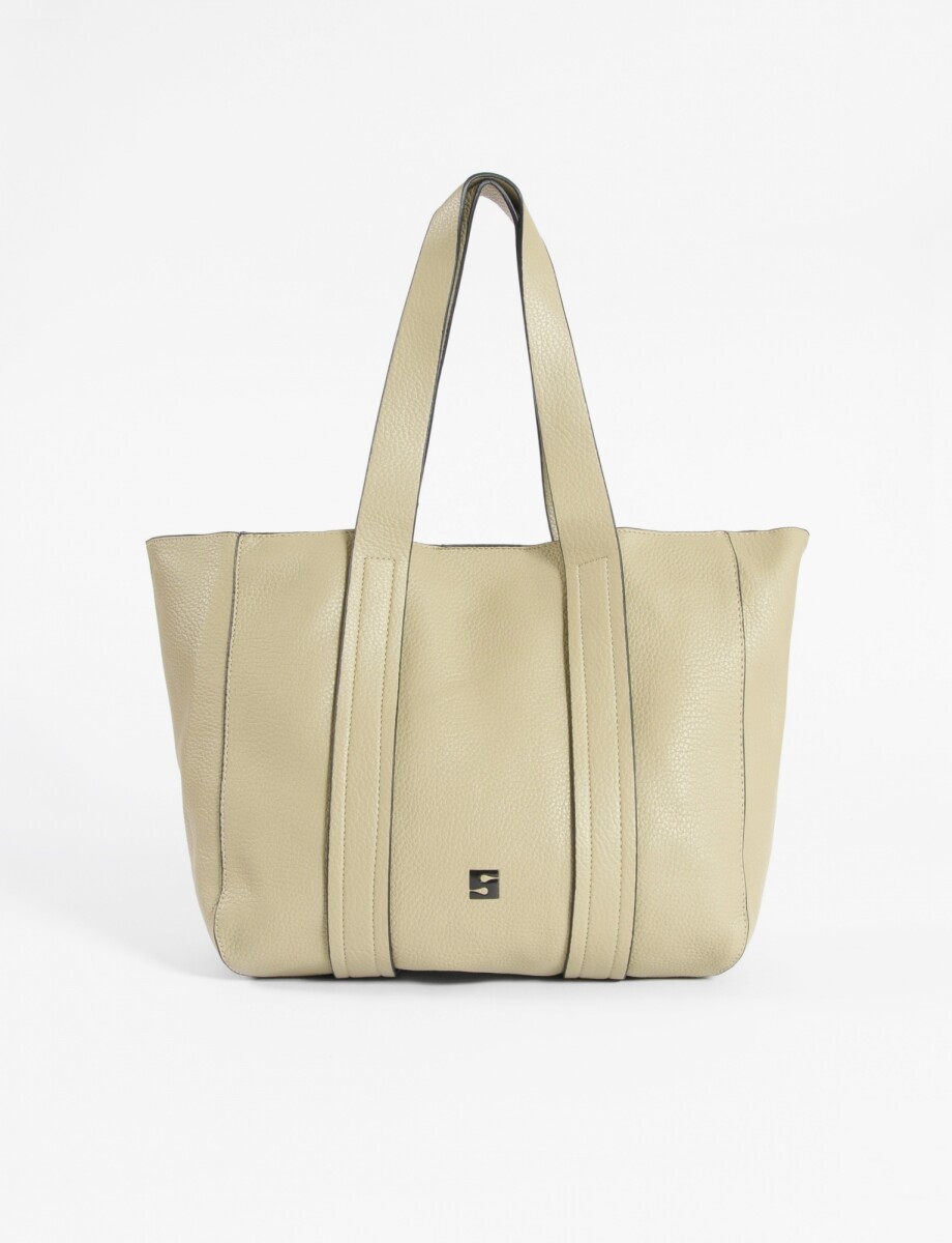 Shopper con pespuntes - verde musgo 