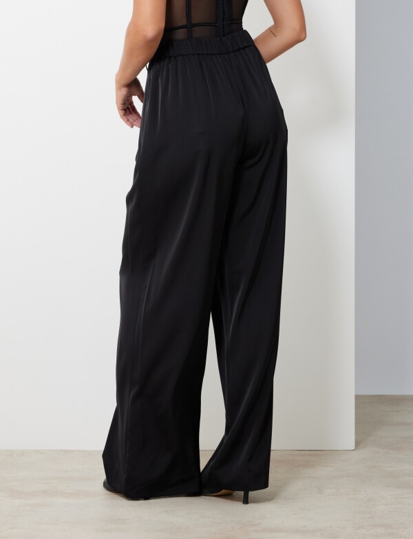 Pantalon Saten Wide NEGRO