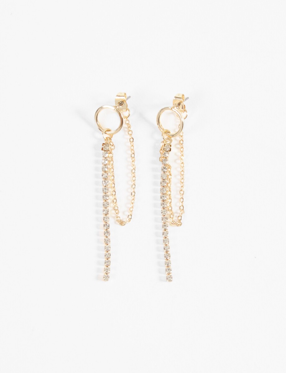 Aros strass - dorado 
