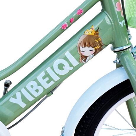 Bicicleta Paseo R16 Infantil Niña C/ Canasto y Accesorios Verde