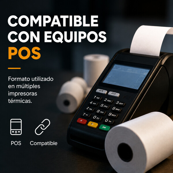 Rollo De Papel Térmico Para POS Impresora 57x40 mm Pack X30 Blanco 1