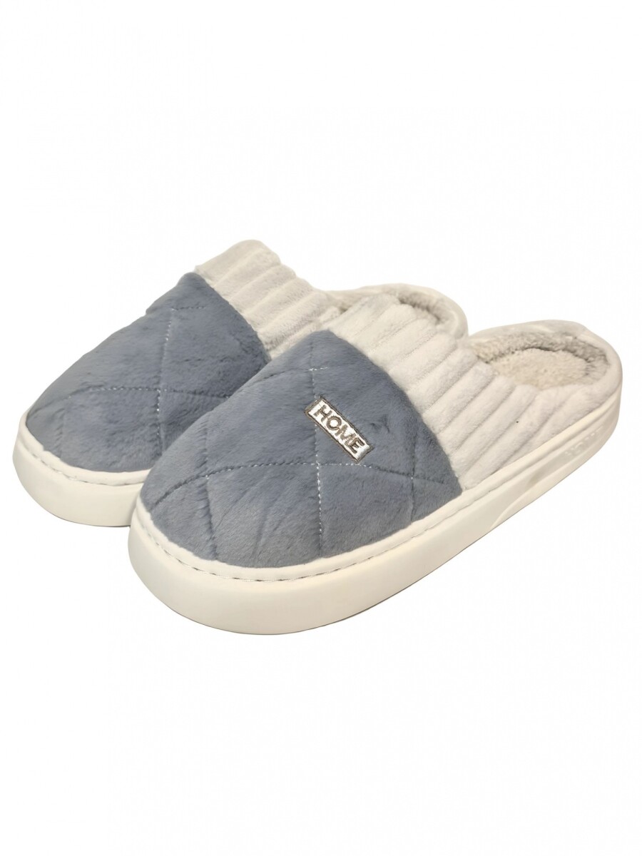 Pantufla de Felpa Super Abrigadas Antideslizante Unisex - Celeste 