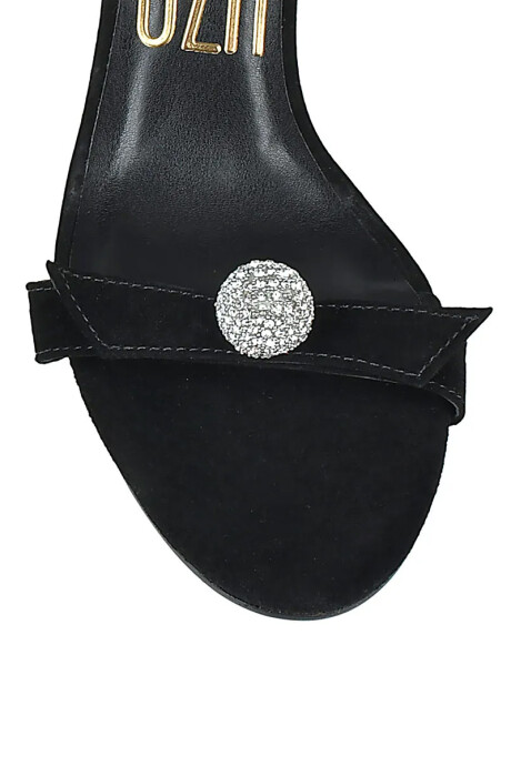 Sandalia Taco Alto Chamois Negro