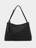 Bolso Shopper De Nylon Con Colgante negro