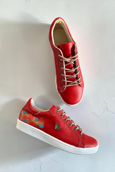 Sneakers Dasha Rojo Con Arte Sneakers Dasha Rojo Con Arte