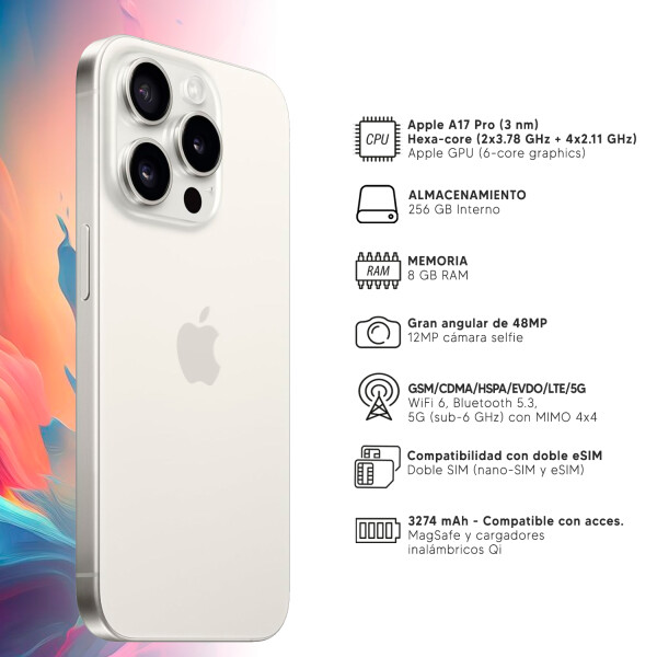 Iphone 15 Pro 6/256 Gb 5g BLANCO