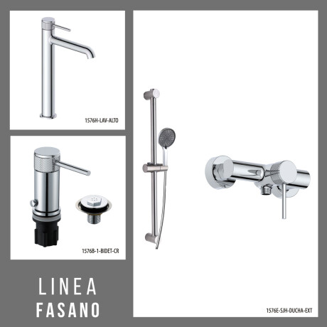 Juego Grifería Lavatorio Alto Bidet Y Ducha CROMO