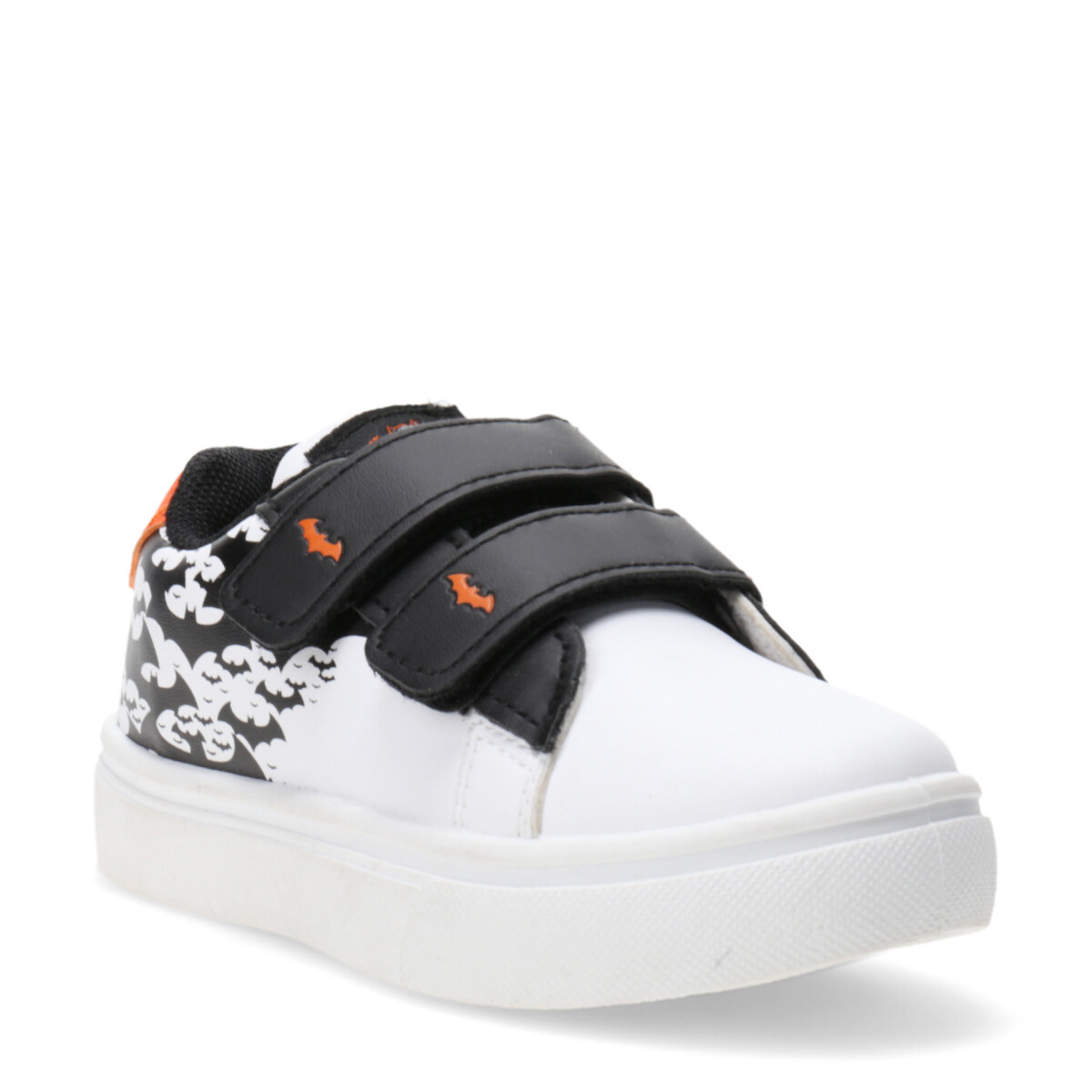 Championes Infantiles Batman Velcros - Blanco - Negro - Anaranjado 